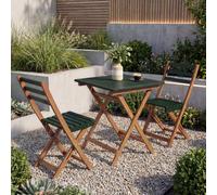 Ensemble Hwc-P71, Ensemble De Salon De Jardin 2x Chaises Et Table, Bois D'acacia Pliable Vert Naturel Vert