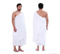 Ensemble Ihram SweetNeedle Premium en Tissu éponge pour Hommes, idéal pour Le Hajj et la Omra - sans Coutures | Léger, Confortable et Facile à Transporter | Serviettes Ehram/Ahram 100% Pur Coton