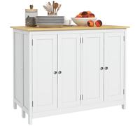 Ensemble Îlot Central De Cuisine 2 Tabourets De Bar Blanc Chêne Clair Blanc