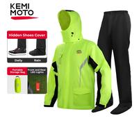 Ensemble imperméable KEMIMOTO deux pièces, veste et pantalon étanches et respirants avec éléments réfléchissants, équipement de pluie pour la conduite à moto. Green