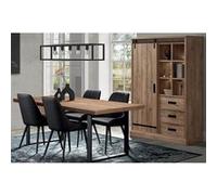 CEDRA - Ensemble Industriel Argentier + Table 200cm Piètement U - Altobuy Marron