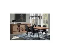 CEDRA - Ensemble Industriel Buffet + Table 170cm Piètement U - Altobuy Marron