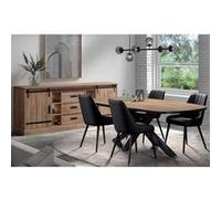 CEDRA - Ensemble Industriel Buffet + Table Ovale 200cm - Altobuy Marron