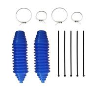 Ensemble inférieur 2 ensembles universels de soufflets de crémaillère de direction en silicone bleu + colliers de serrage + kit de fixation pour pièces automobiles Jeu de joints-soufflets
