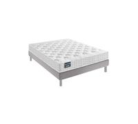 Ensemble Dunlopillo Jacinthe Sommier Confort Ferme 90x190 Blanc