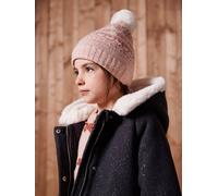 Ensemble jacquard fille bonnet + snood + moufles/gants rose 4/6A