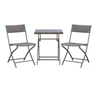 Ensemble Jardin Pliable 2 Places Noir Noir