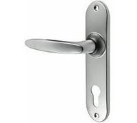 Vachette Set poignée sur grande plaque JAZZ – Entraxe 195 mm Axe 70/72 Clé L Chrome velours