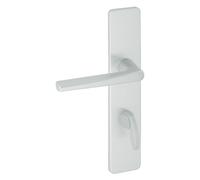 Vachette Set de Poignée de Porte sur Grande Plaque JAZZ - Version Condamnation pour porte de Salle de bain et WC - Entraxe 195 mm - Système de Pose Facile - Garantie 10 ans - Finition Chrome Velour