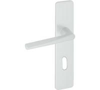 Vachette Set de Poignée de Porte sur Grande Plaque JAZZ - Version Clé L pour Chambre et Bureau - Entraxe 195 mm - Axe 70/72 - Système de Pose Facile - Garantie 10 ans - Finition Chrome Velours