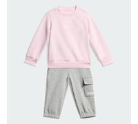 Adidas Pantalon jogger bébé Essentials Linear Logo mixte – rose clair/blanc – 3-6 mois