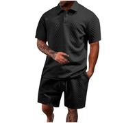 Ensemble Jogging d’Été Tracksuit Décontracté Sport 2 Pièces Polo Manches Courtes + Short avec Poches Polo Shirt and Shorts 2-Piece Set Summer Fashion Casual Sweat Suits