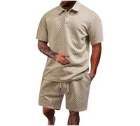 Ensemble Jogging d’Été Tracksuit Décontracté Sport 2 Pièces Polo Manches Courtes + Short avec Poches Polo Shirt and Shorts 2-Piece Set Summer Fashion Casual Sweat Suits