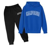Ensemble Jogging Enfant Fille de Sport pour Survêtement Enfants Street Dancewear Fitness Yoga Streetwear Pantalon et Haut Sweats Capuch Cadeau Ado 3-14 Ans