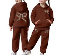 Ensemble Jogging Enfant Fille Survêtement Sweat à Capuche avec Pantalon de Sport Tenues Sweats Suit Casual Imprimés Tendance Costume de Loisirs Ample Automne Hiver
