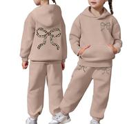 Ensemble Jogging Enfant Fille Survêtement Sweat à Capuche avec Pantalon de Sport Tenues Sweats Suit Casual Imprimés Tendance Costume de Loisirs Ample Automne Hiver