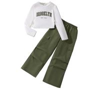 Ensemble Jogging Enfant Fille Vêtements Mode Ados Filles Survêtement Automne et Hiver Costume Joggers Pantalon Sweats Haut 2 Pièce Tenue de Running
