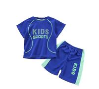 Ensemble Jogging Enfant Garcon Ete Age 1-12 ans Tee Shirt Manche Courte Et Short Garçon Séchage Rapide Ample Pas Cher Confortable Dessin Animé Fashion Casual Sport Vacances (Blue, 11-12 Years)