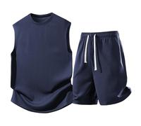 Ensemble Jogging Homme, Ensemble Deux PièCes DéContracté D'éTé DéBardeur Et Short Confortable Et LéGer IdéAl par Temps Chaud