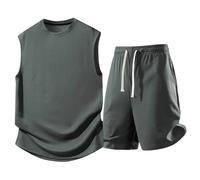 Ensemble Jogging Homme, Ensemble Deux PièCes DéContracté D'éTé DéBardeur Et Short Confortable Et LéGer IdéAl par Temps Chaud