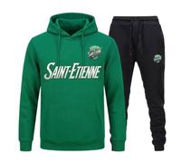 Ensemble Jogging Homme Saint-Étienne - Sweat à capuche + Pantalon noir - Vert M