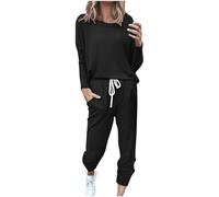 Ensemble Jogging Molleton Confortable Style Urbain Sport Printemps Léger Tracksuit Femme 2 Pièces Oversized Set Sweat Survêtement Élastique Tenue Maison Automne Séchage Rapide Cotton Capuche