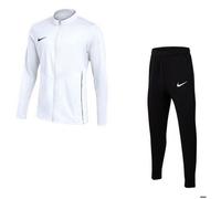 Ensemble jogging - NIKE - Dri-FIT Swoosh - Blanc/Noir - Veste zippée col montant - 100% polyester 11-12 ans