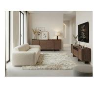 Ensemble JUNI Japandi - Buffet 4 Portes + Meuble TV 3 Portes en Chêne Baltic Storm