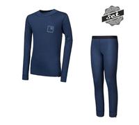 Ensemble junior T-shirt manches longues + caleçon Sensor DOUBLE FACE SET LOGO UP bleu foncé 150