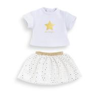 Ensemble Jupe et T-Shirt, Ivoire et Or, vêtements, pour poupée Ma , 36cm