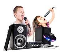 Ensemble karaoké LTC STAR4, Amplificateur 2x75W, 2 enceintes, 2 micros chant, USB BLUETOOTH, Jeu de lumière OVNI G