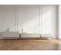 Ensemble KASHA avec meuble TV 200 cm + buffet 4 portes 200 cm + table basse pieds noirs beige BOBOCHIC Beige
