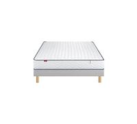 Ensemble Merinos Keep Smiling Gris Chiné 180x200 - Double Sommier Blanc