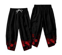 Ensemble kimono de style japonais pour homme, pantalon de survêtement traditionnel thaïlandais, pantalon vintage pour garçon, pantalon de plage LA00398 - XXL