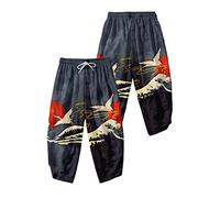 Ensemble kimono de style japonais pour homme - Style traditionnel thaïlandais - Harajuku - Style vintage - V12431 - Pantalon XXL