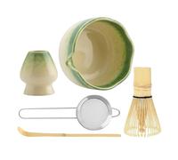 Ensemble | Kit Cérémonie Thé, Lot de 5 Accessoires Fouet pour Thé Latte Préparation Maison Cuisine Café Petit Déjeuner