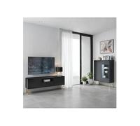 Ensemble Komodee Canmore 2 charnières Häfele marbre noir graphite noir 37 x 241 x 122 cm