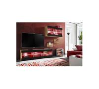 Ensemble Komodee TIVOLI SET3 avec LED RGB - Bois Naturel Noir 35 x 240 x 195 cm