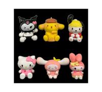(Ensemble Kuromi noir) 6 pièces Sanrio ma mélodie Figure poupée jouet gâteau Topper Collection