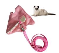Ensemble laisse et harnais pour petit animal, gilet souple réglable avec construction en nylon, équipement de marche, laisse pour animal de compagnie avec style mignon, accessoire d'extérieur pour