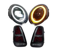 Ensemble Lampe Phares Pour BMW Pour Mini R50 R52 R53 2001-2007 Modifié LED Phares Feux Arrière 2 Pièces Voiture Phare LED + Feu Arrière Feux Avants Auto(Black Smoke)