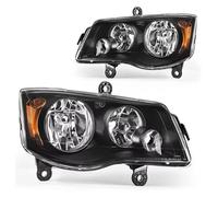 Ensemble Lampe Phares Pour Chrysler Pour Ville Pour Pays 2008-2016 Phare Boîtier Noir Réflecteur Ambre