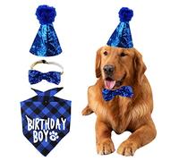 Ensemble LAMXD de Chapeau et Bandana pour Animaux de Compagnie, Nœud Papillon, Fournitures de Fête pour Chien