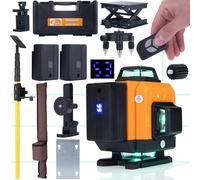 Ensemble laser croisé 360°, niveau à bulle, poteau orange Tiger Pole 2, étui à p