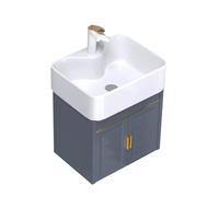 Ensemble lavabo d'angle de salle de bain avec miroir et robinet - Support mural peu encombrant pour restaurants, bars et cafés - Ensemble d'évier d'angle élégant.