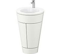 Ensemble lavabo Duravit Starck 1,c-bonded S19513O70390010 , poignée en acier inoxydable, céramique blanche mate, éclairage intérieur, sur pied, finition satinée blanc nordique, 864 x 560 x 605 mm