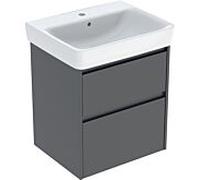 Geberit Ensemble lavabo Renova Plan 504036JK1 – meuble 2 tiroirs 60×69,7×44,6 cm, lave laqué satiné