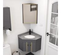 Ensemble lavabo mural pour salle de bain avec miroir anti-buée LED pour petites salles de bains