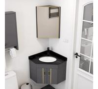 Ensemble lavabo mural pour salle de bain avec miroir anti-buée LED pour petites salles de bains