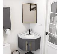 Ensemble lavabo mural pour salle de bain avec miroir anti-buée LED pour petites salles de bains